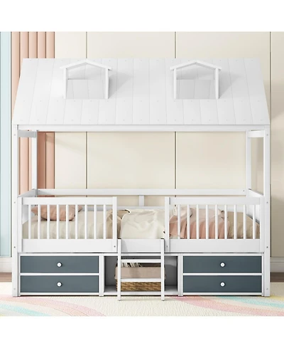 Streamdale Furniture Full Size Wood Bed House Bed Frame