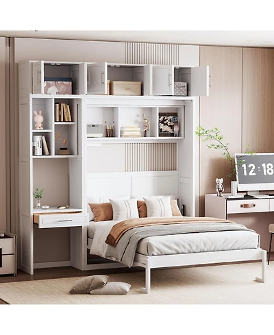 Streamdale Furniture Wall Murphy Bed with Desk & Storage