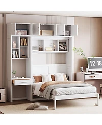 Streamdale Furniture Wall Murphy Bed with Desk & Storage