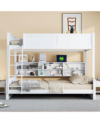 Streamdale Furniture Full Xl/Queen Bunk Bed Storage & Usb