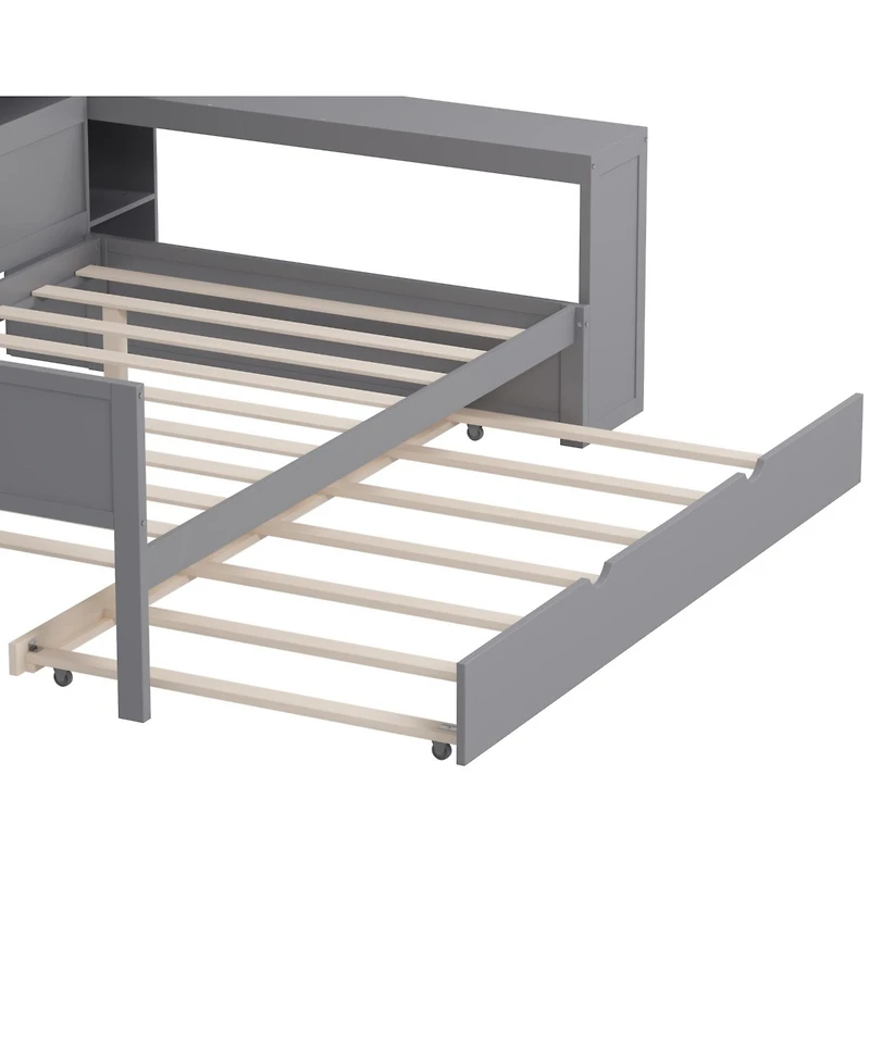 Streamdale Furniture Daybed with Trundle Desk & Shelves