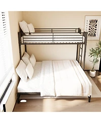 Streamdale Furniture Twin Metal Pull-Out Bunk Bed Black