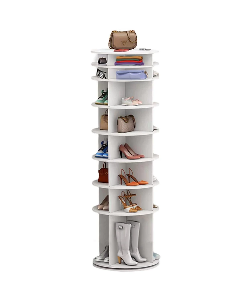 Streamdale Furniture Rotating Shoe Rack Tower (White)