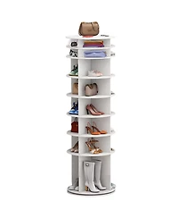 Streamdale Furniture Rotating Shoe Rack Tower (White)