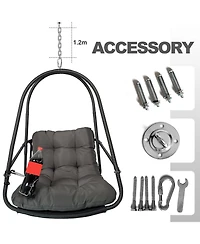 Streamdale Furniture Wicker Egg Chair with Stand & Cushion