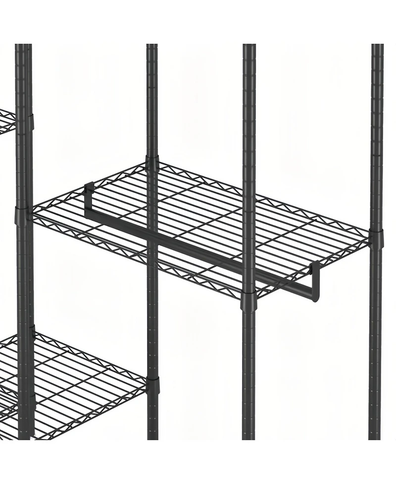 Streamdale Furniture Heavy Duty Adjustable Garment Rack with Shelves & Rails - Black