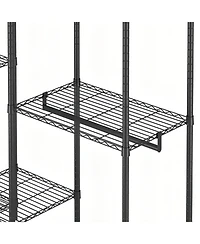 Streamdale Furniture Heavy Duty Adjustable Garment Rack with Shelves & Rails - Black