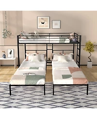 Streamdale Furniture Triple Bunk Bed - Sturdy Metal Frame Wooden Slats