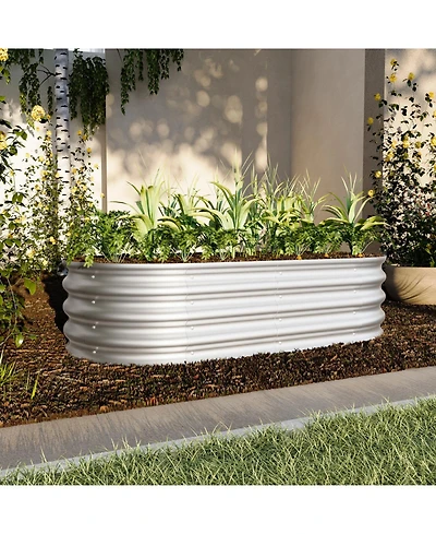 Streamdale Furniture 4x2x1ft Galvanized Raised Garden Bed Kit