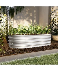 Streamdale Furniture 4x2x1ft Galvanized Raised Garden Bed Kit