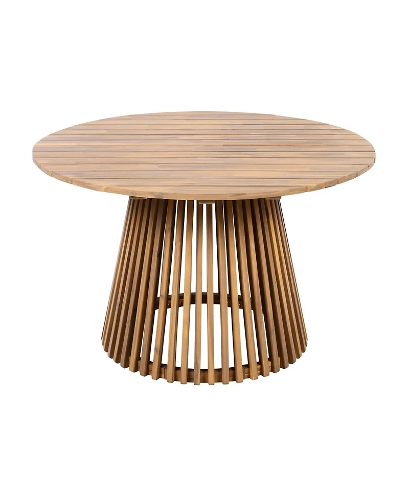 Streamdale Furniture Acacia Wood Round Patio Dining Table - Light Teak
