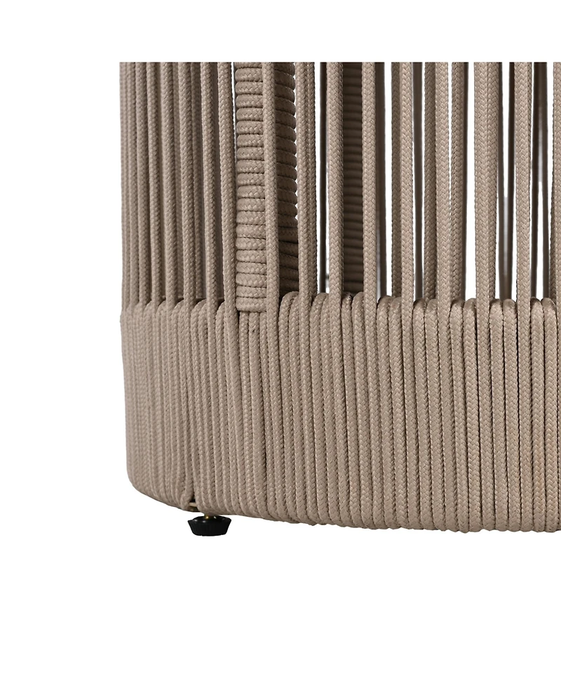 Streamdale Rattan Rope & Acacia Wood Side Table - Outdoor Patio Balcony