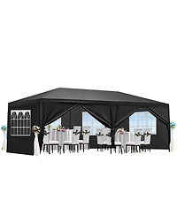 Streamdale Furniture 10x20' Wedding Party Canopy Tent with 6 Sidewalls - Black