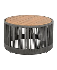 Streamdale Furniture Rustic Industrial Coffee & Side Table Set - Rope Grey