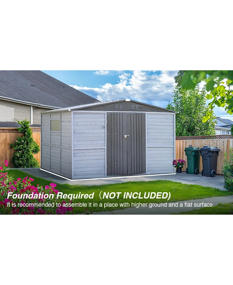 Streamdale Furniture 8x8FT Iron-Wood Tool Shed - Nature & Function