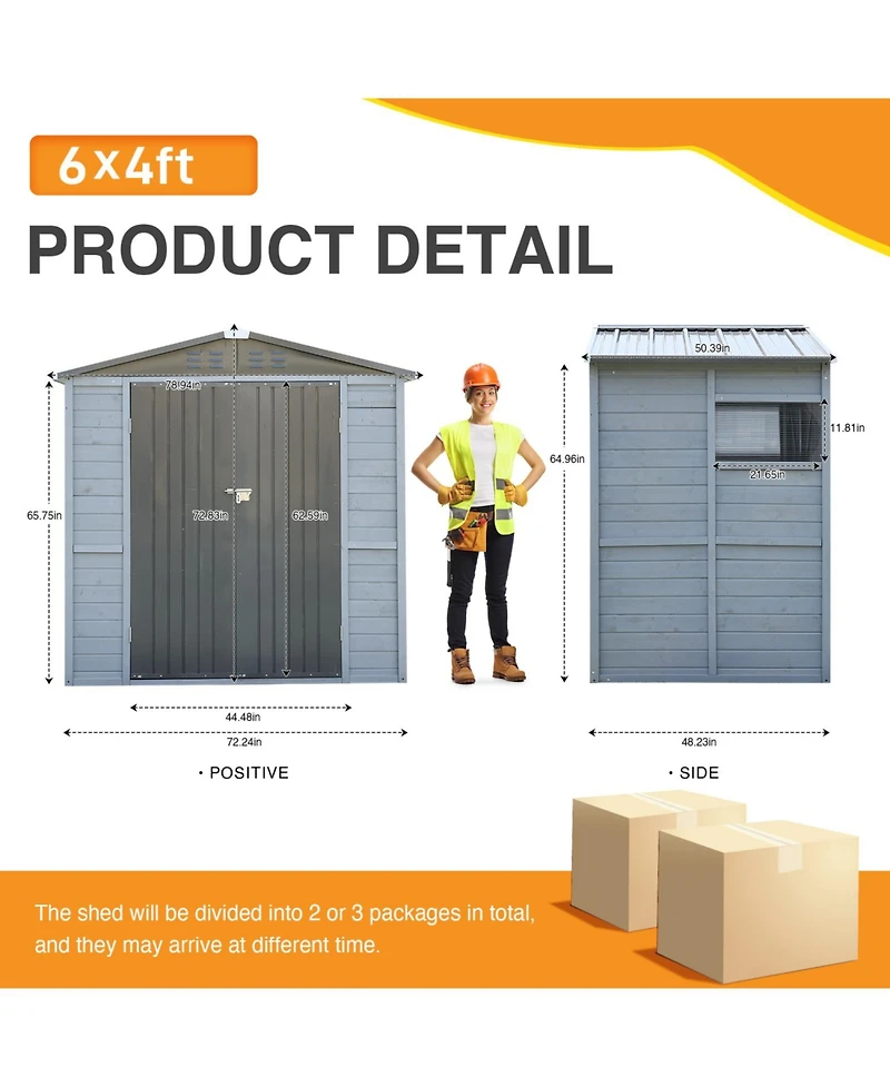 Streamdale Furniture 4x6FT Iron-Wood Tool Shed - Nature & Function