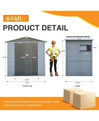 Streamdale Furniture 4x6FT Iron-Wood Tool Shed - Nature & Function