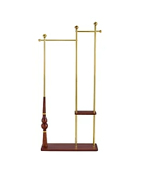 Streamdale Furniture Streamdale 70" Industrial Coat Rack - Wood & Steel, Double Hanger, Storage