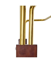 Streamdale Furniture Golden Steel & Walnut Coat Rack - Double Layer, Cabinet, 68.9"
