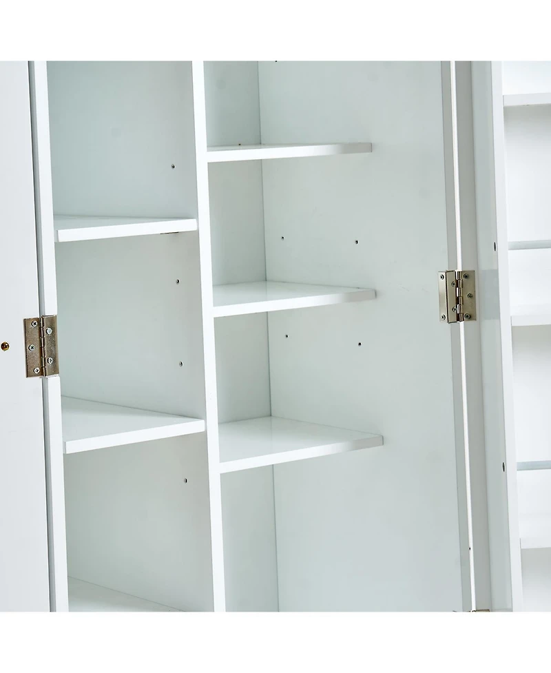 Streamdale Furniture White Kitchen Pantry Cabinet with Adjustable Shelves