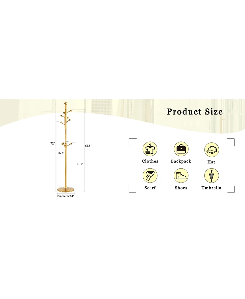 Streamdale Stainless Steel Coat Rack - Wood Bracket, 72" Raised Design (Silver Opt.)