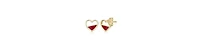 GiGiGirl 14K Gold Plated with Elegant Red Enamel Heart-Shaped Stud Earrings