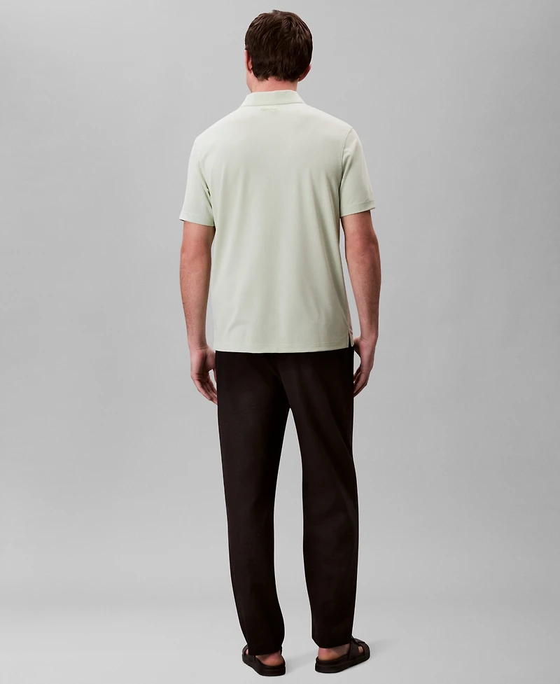 Calvin Klein Men's Short Sleeve Stretch Jacquard Polo Shirt