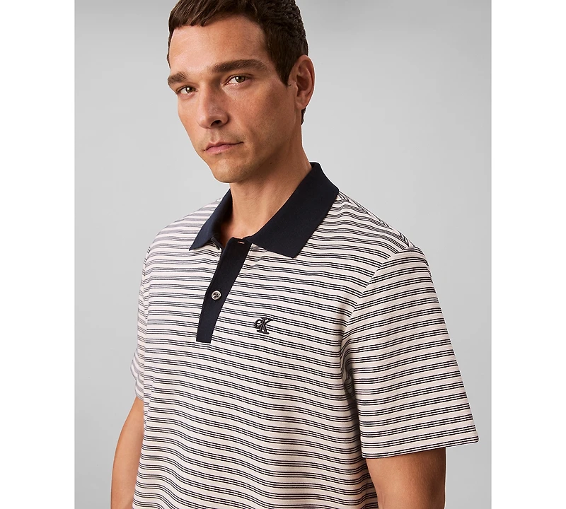 Calvin Klein Men's Ottoman Stripe Polo Shirt