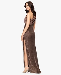 Betsy & Adam Petite One Shoulder Sequin Detail Dress