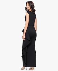 Betsy & Adam Petite Sleeveless Ruffle Detail Dress