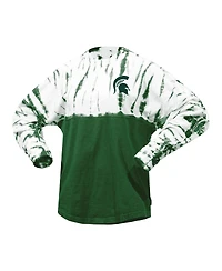 Spirit Jersey Women's Green Michigan State Spartans Tie-Dye Long Sleeve T-Shirt