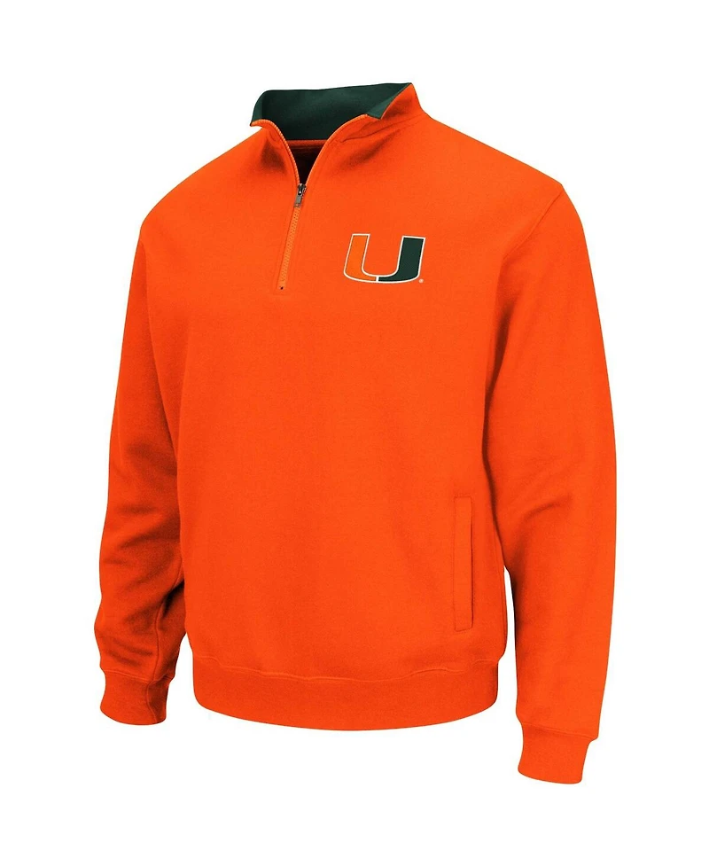Colosseum Men's Orange Miami Hurricanes Tortugas Logo Quarter-Zip Jacket