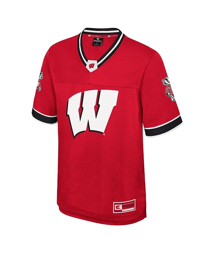Colosseum Men's Red Wisconsin Badgers Nothing But The Hits Football Jersey