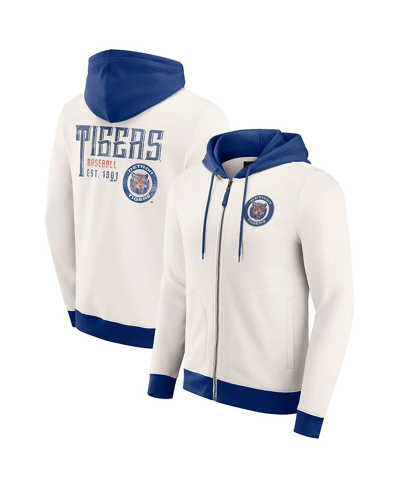 Darius Rucker Collection by Fanatics Men's Cream Detroit Tigers Polar Fleece Full-Zip Hoodie