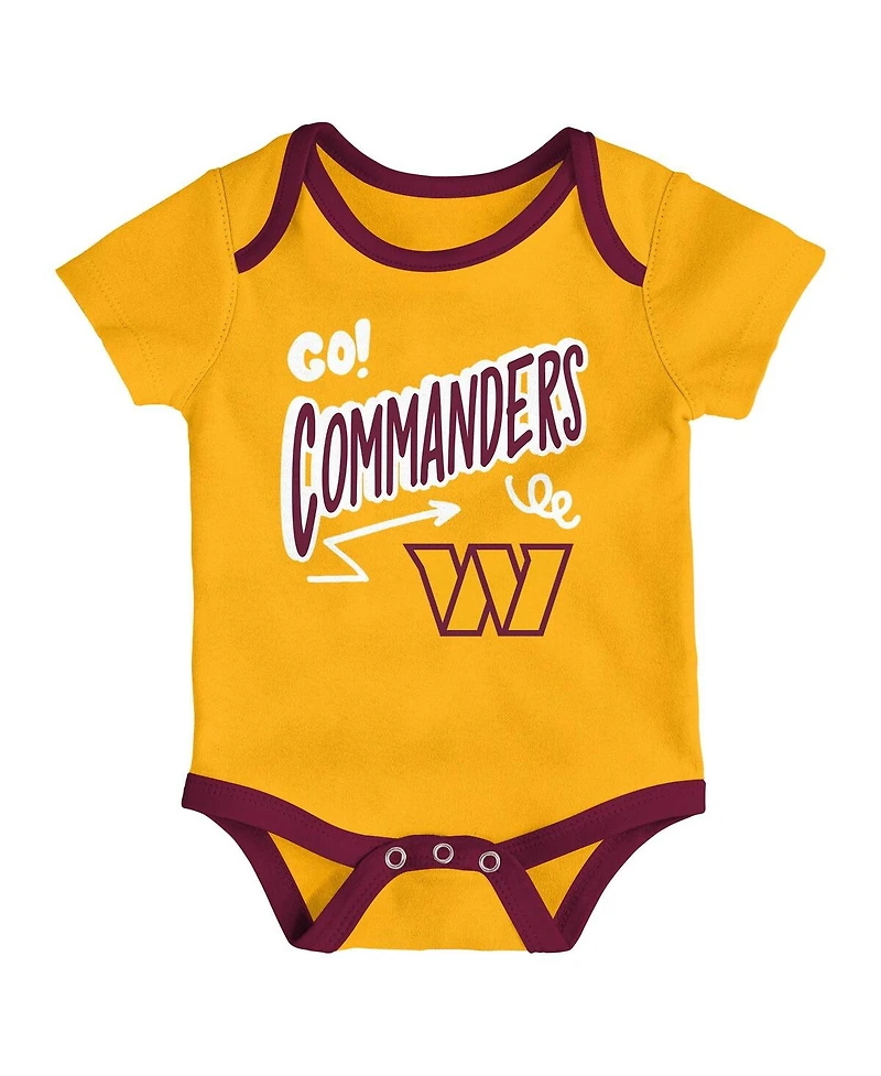 Outerstuff Infant 3-Piece Washington Commanders All Day Play Bodysuit Set