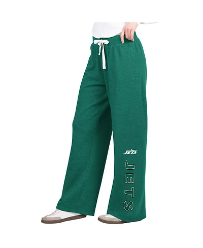 G-iii 4Her by Carl Banks Women's Green New York Jets Field Wide Leg Sweatpants