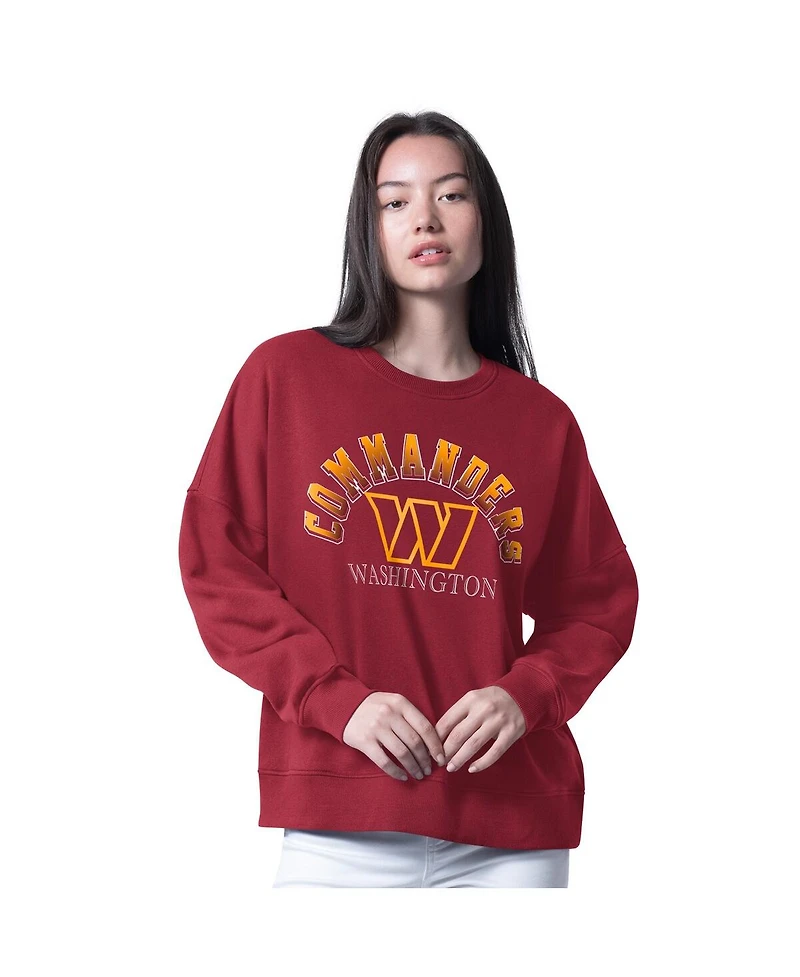 G-iii 4Her by Carl Banks Women's Burgundy Washington Commanders Oversized Feud Sweatshirt
