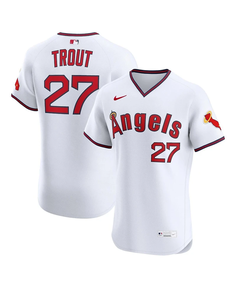 Nike Men's Mike Trout White Los Angeles Angels Alternate 2 Elite Jersey
