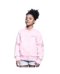 Starter Big Boys and Girls Light Pink Los Angeles Lakers Arena Full-Snap Varsity Jacket