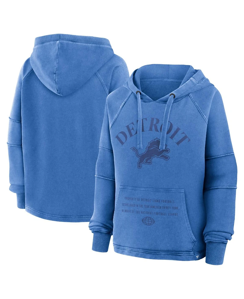 Fanatics Women's Blue Detroit Lions Oversized Raglan Gridiron Hoodie