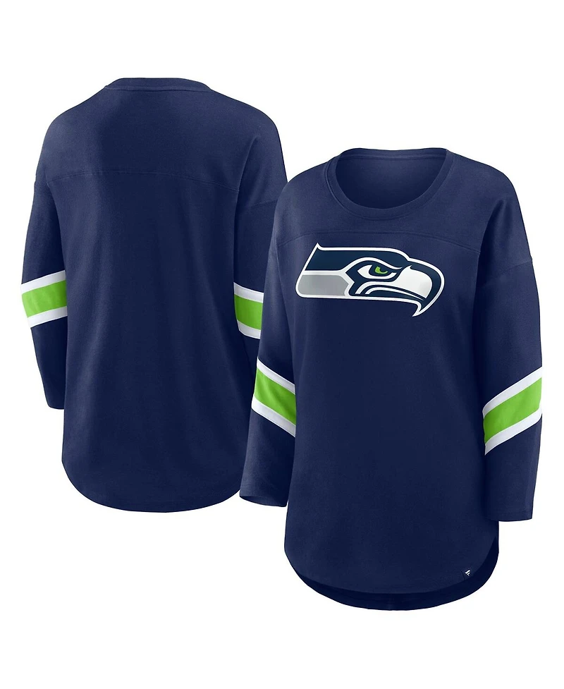 Fanatics Women's College Navy Seattle Seahawks Redzone 3/4-Sleeve T-Shirt