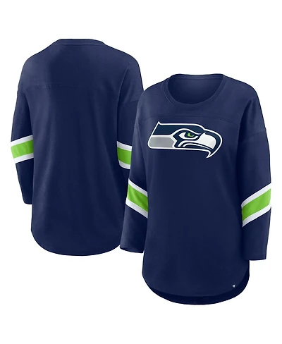 Fanatics Women's College Navy Seattle Seahawks Redzone 3/4-Sleeve T-Shirt