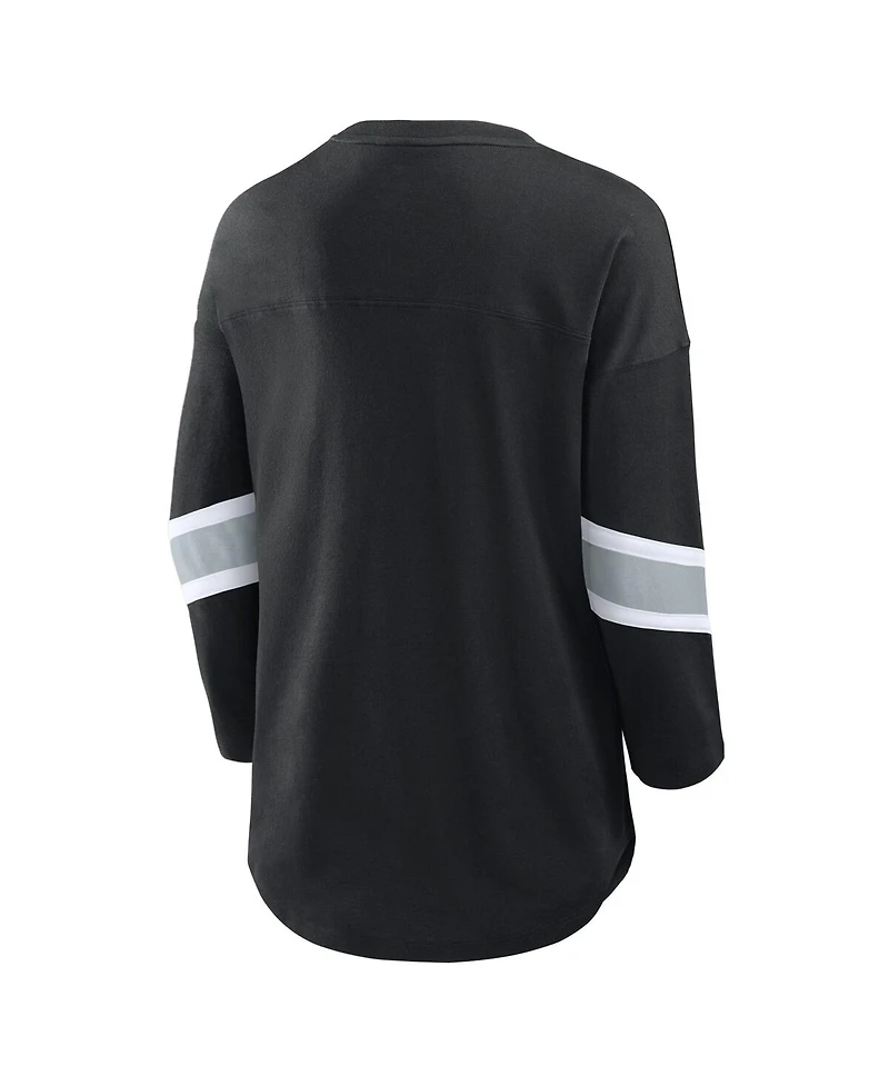 Fanatics Women's Black Las Vegas Raiders Redzone 3/4-Sleeve T-Shirt