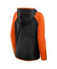 Fanatics Women's Black/Orange Cincinnati Bengals Redzone End Around Pass Raglan Full-Zip Hoodie