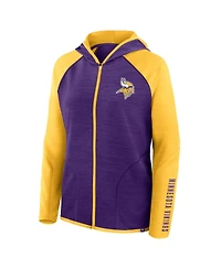 Fanatics Women's Purple/Gold Minnesota Vikings Redzone End Around Pass Raglan Full-Zip Hoodie