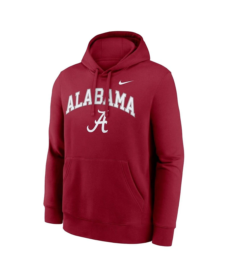 Nike Men's Crimson Alabama Tide Club Fleece Arch Pullover Hoodie