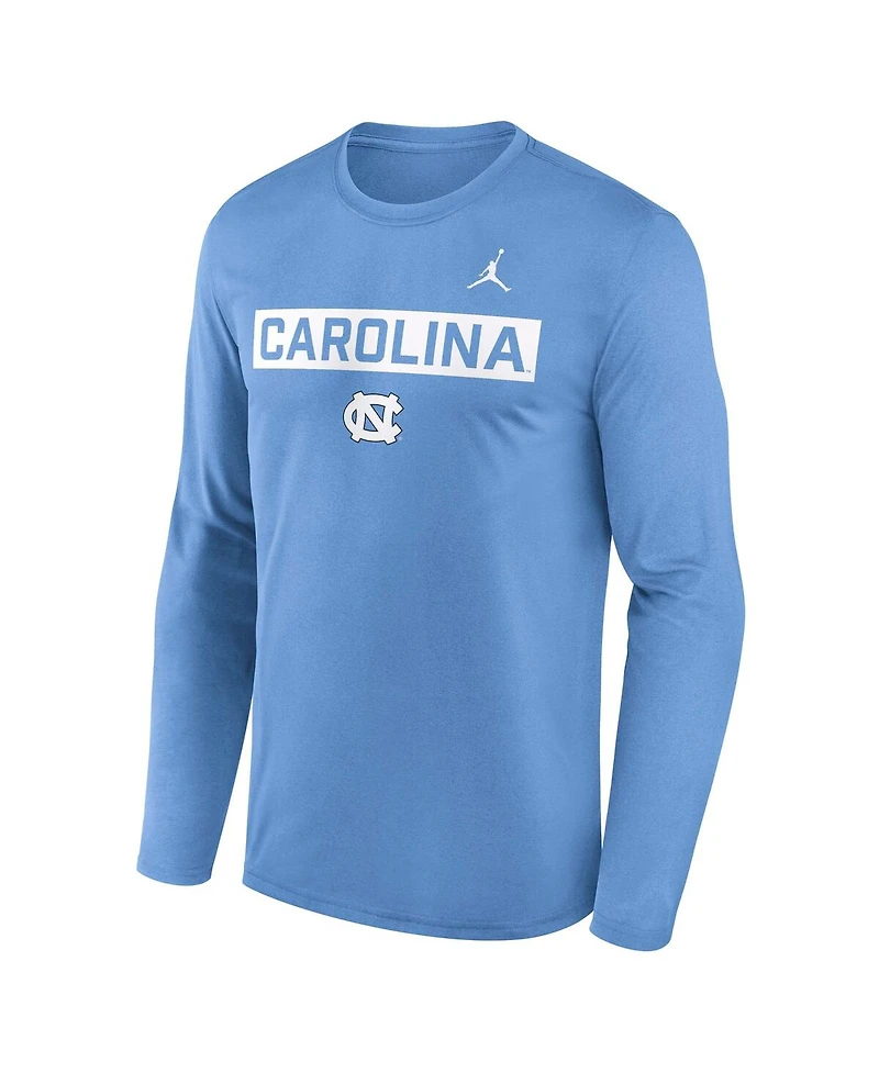 Jordan Men's Light Blue North Carolina Tar Heels Primetime Campus 2-Hit Legend Dri-fit Long Sleeve T-Shirt