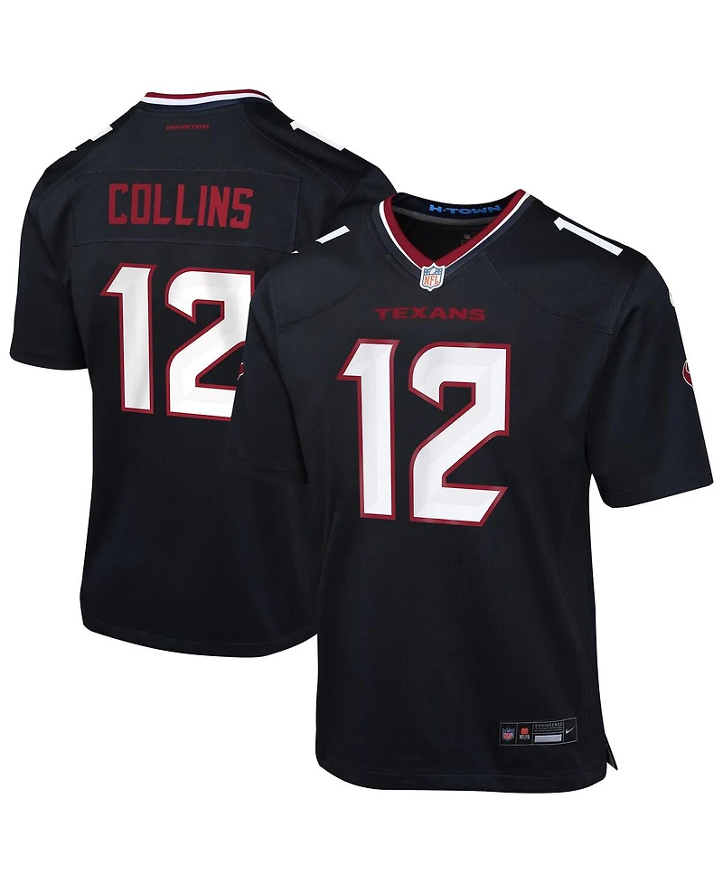 Nike Big Boys and Girls Nico Collins Navy Houston Texans Team Game Jersey