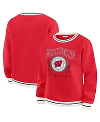 Wear by Erin Andrews Women's Red Wisconsin Badgers Seal Sweatshirt