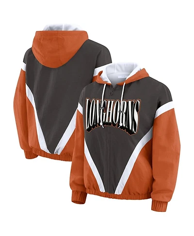 Wear by Erin Andrews Women's Texas Orange/Gray Longhorns Color Block Full-Zip Windbreaker Jacket